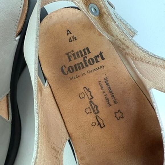 Finn Comfort Beige Wedge Sandals Size 7 Leather Orthopedic Arch Support EUC - Picture 4 of 10